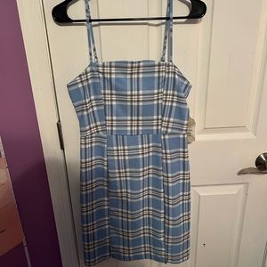 Altard State Blue Plaid Mini Dress
